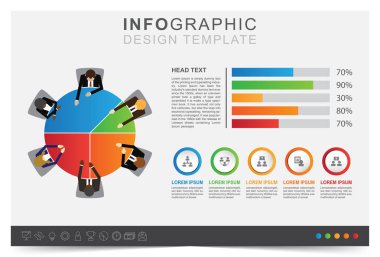 Modern bilgi şablonu, sunum işi bilgi şablonu, iş veri görselleştirmesi, simge seti