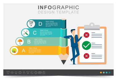 Modern bilgi şablonu, sunum işi bilgi şablonu, hedefe adım, simge seti