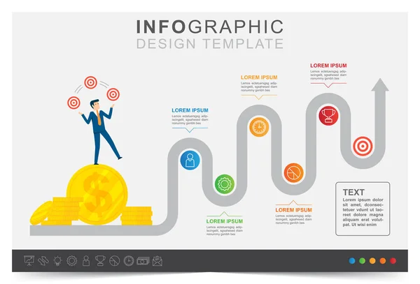 Moderne Infografik Vorlage Präsentation Geschäftsinfografik Vorlage Visualisierung Von Geschäftsdaten Icon — Stockvektor