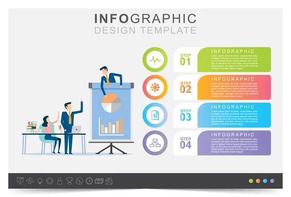 Moderne Infografik Vorlage Präsentation Geschäftsinfografik Vorlage Visualisierung Von Geschäftsdaten Icon — Stockvektor