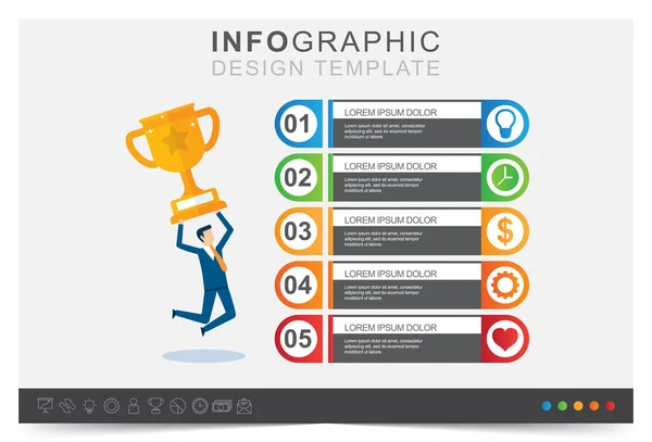 Modern Infographic Template Presentation Business Infographic Template Business Game Icon — 스톡 벡터