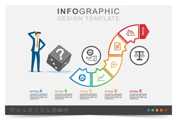 Moderne Infografik Vorlage Präsentation Business Infografik Vorlage Planspiel Icon Set — Stockvektor