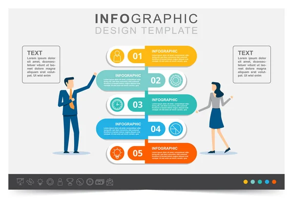 Σύγχρονη Infographic Πρότυπο Παρουσίαση Επιχειρήσεων Infographic Πρότυπο Βήμα Προς Στόχο — Διανυσματικό Αρχείο