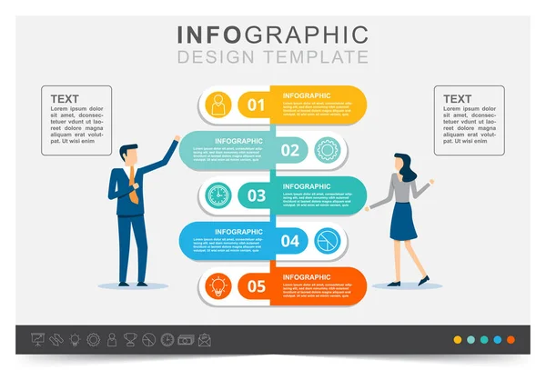 Modèle Infographie Moderne Modèle Infographie Entreprise Présentation Étape Vers Cible — Image vectorielle