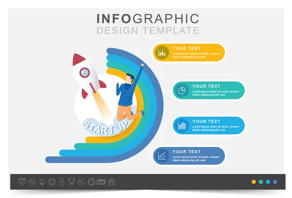 Современный Инфографический Шаблон Презентация Финансирует Инфографический Шаблон Запускает Идеи Бизнеса Лицензионные Стоковые Иллюстрации