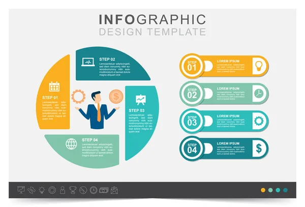 Geschäftsstrategie Moderne Infografik Vorlage Präsentation Geschäftsinfografik Vorlage Icon Set — Stockvektor