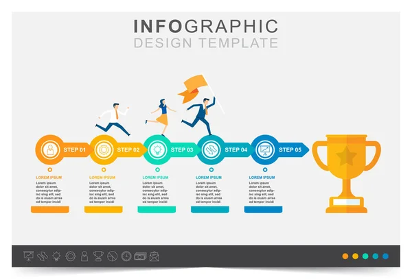 Weg Ihren Zielen Moderne Infografik Vorlage Präsentation Business Infografik Vorlage — Stockvektor