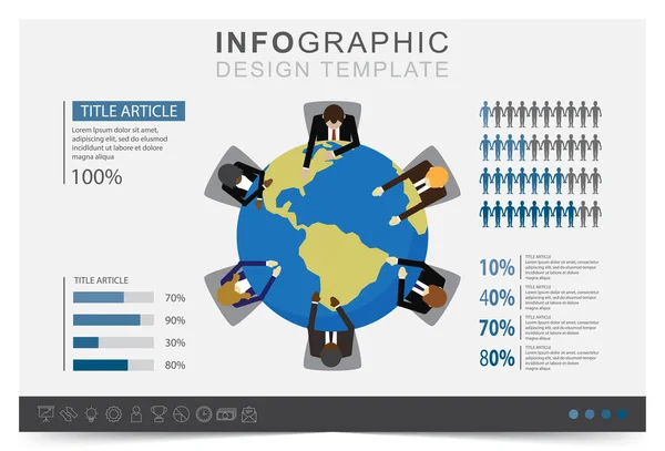 Population Mondiale Modèle Infographie Moderne Modèle Infographie Entreprise Présentation Ensemble — Image vectorielle
