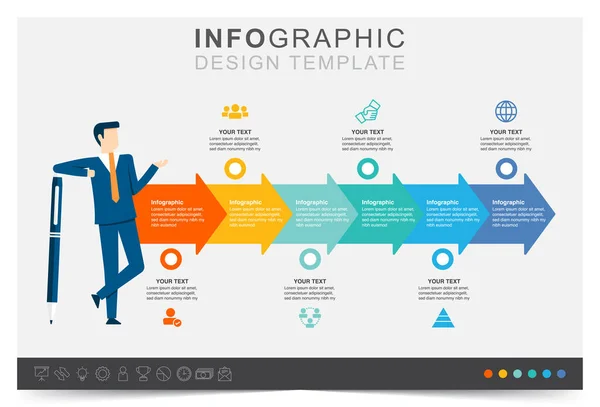 Geschäftszeitachse Und Ziel Moderne Infografik Vorlage Präsentation Geschäftsinfografik Vorlage Icon — Stockvektor