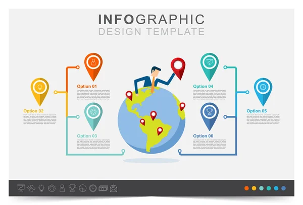 Infografía Punto Referencia Cooperación Trabajo Empresarial Asociación Trabajo Equipo Plan — Vector de stock