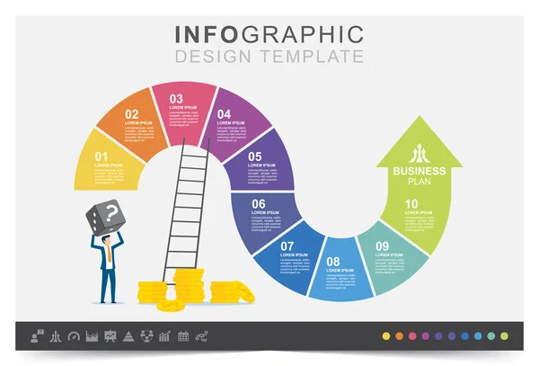 Nowoczesny Szablon Infograficzny Prezentacja Biznesowego Szablonu Infograficznego Gra Biznesowa Zestaw — Wektor stockowy