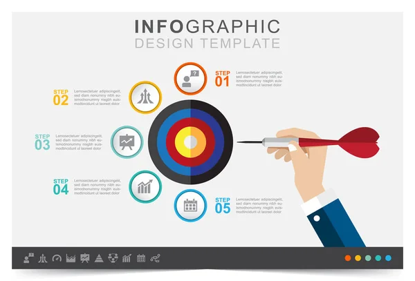 Geschäftsziele Moderne Infografik Vorlage Präsentation Geschäftsinfografik Vorlage Icon Set — Stockvektor