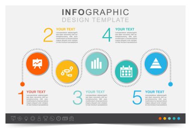 Infographic show iş istatistikleri, finansal unsur, iş veri yönetimi, çalışma planı, simge seti
