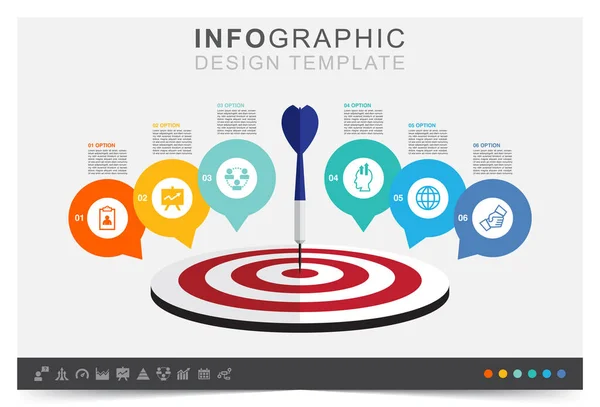 Geschäftsziele Moderne Infografik Vorlage Präsentation Geschäftsinfografik Vorlage Icon Set — Stockvektor