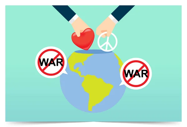 Αγάπη Στην Ειρήνη Σταματήσει Τον Πόλεμο Επιχειρηματικό Σχέδιο Στρατηγικής Και — Διανυσματικό Αρχείο