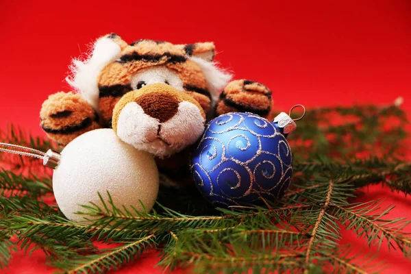 Tigre Como Símbolo 2022 Navidad Año Nuevo Las Decoraciones Fiesta —  Fotos de Stock