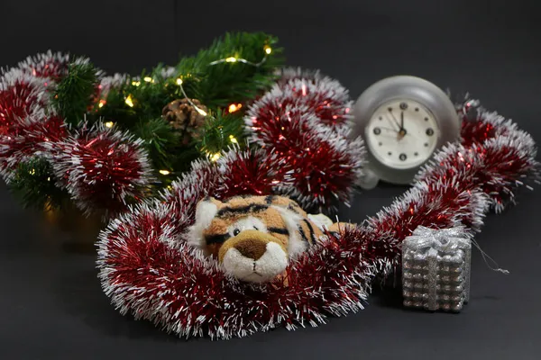 Tigre Como Símbolo 2022 Navidad Año Nuevo Las Decoraciones Fiesta —  Fotos de Stock