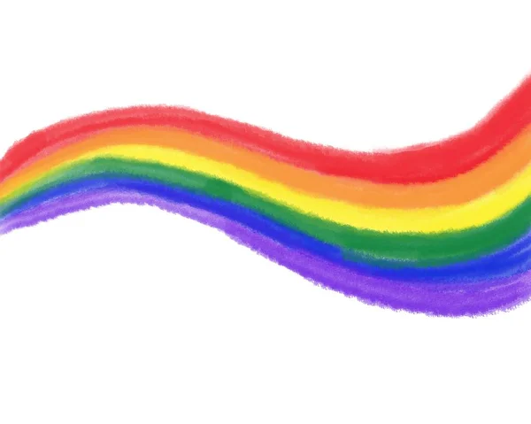 Σημαία υπερηφάνειας Rainbow ΛΟΑΤ - σχέδιο υδατογραφία εικονογράφηση. Λεσβιακά, ομοφυλοφιλικά, αμφιφυλόφιλα και διαφυλικά δικαιώματα. — Φωτογραφία Αρχείου