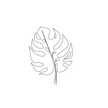 Asgari çizgi çizimi. Yaprak çizgisi sanatı. Elle çizilmiş botanik çizimi. Kartpostal için güzel bir fikir, bir kartpostal. Posterler, duvar sanatı gibi ev dekorları için. Botanik Katılım Çizimi