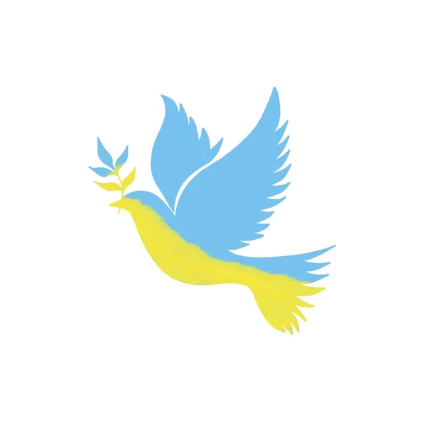 Friedenstaube. Fliegender Vogel. Friedenskonzept. Symbolik der gelben Tauben - ukrainische Flagge — Stockfoto