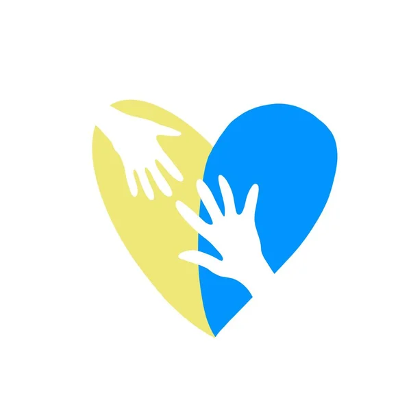 Liefde Oekraïne Hart Embleem Nationale Vlag Gekleurd Vlag Van Oekraïne — Stockfoto