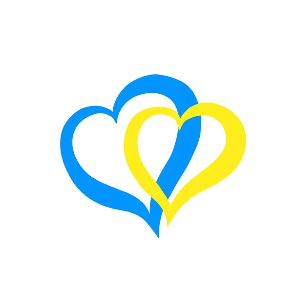 Love Ukraine Heart Emblem National Flag Colored Flag Ukraine Heart — Stock Photo, Image