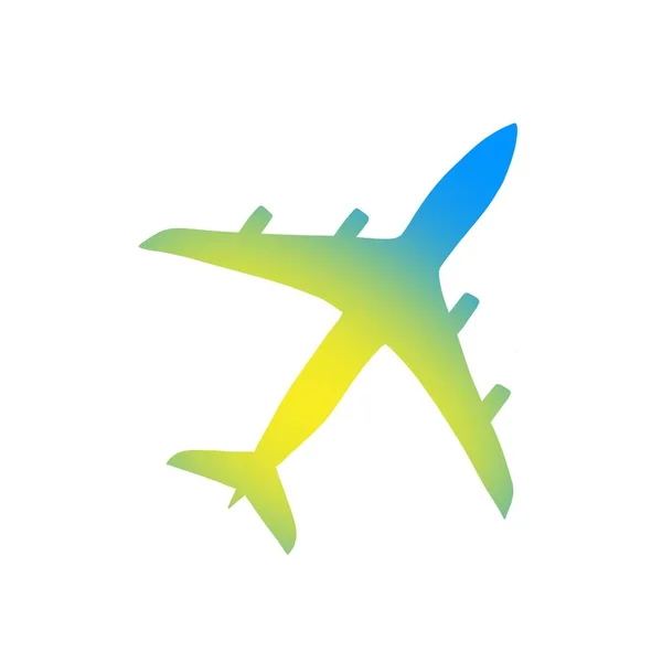Zestaw samolotów. latający samolot żółto-niebieski kolor flagi narodowej Ukrainy. projekt samolotu akwarelowego — Zdjęcie stockowe