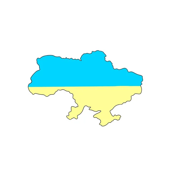 Ukrainian yellow-blue flag - map of Ukraine. stop war in Ukraine — стокове фото