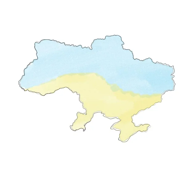 Drapeau Jaune Bleu Ukrainien Carte Ukraine Arrêter Guerre Ukraine Slogan — Photo