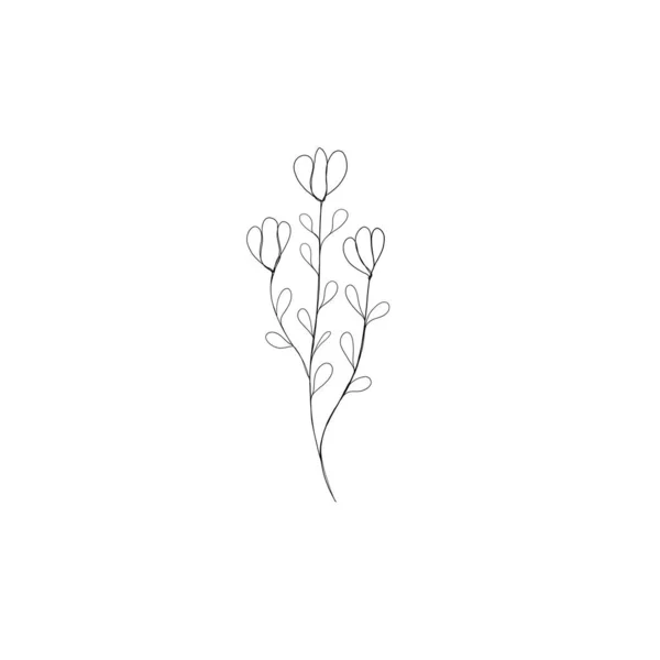 Flower One Line Drawing. Floral Minimalistic Style. Botanical Print. Nature Symbol. Continuous Line Art. Flowers Print.