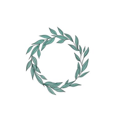 Hand drawn floral frames with flowers, branch and leaves. Elegant logo template. illustration for labels, branding business identity, wedding invitation