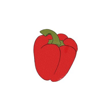 Taze kırmızı biber, Bell Pepper suluboya, bedava çizim..