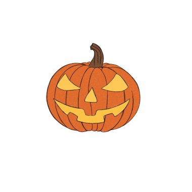 Korkunç Balkabağı Jack - Mutlu Cadılar Bayramı - Serbest suluboya çizimi