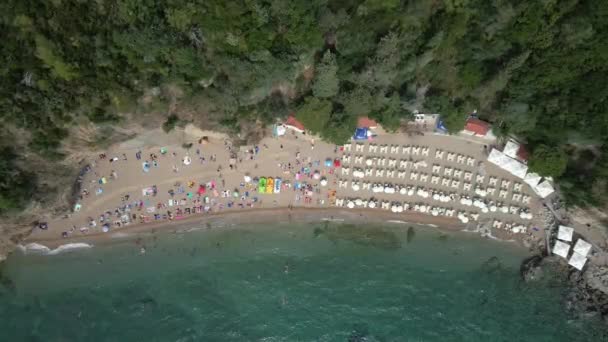 Playa Playa Del Resort Montenegro Budva Vista Aérea — Vídeo de stock