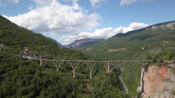 Puente Puente Histórico Montenegro Vista Aérea — Vídeos de Stock