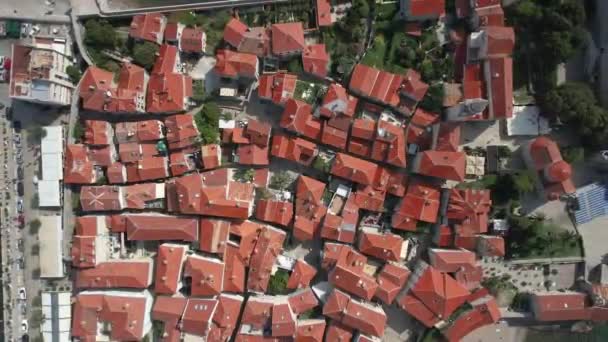 Oraşul Old City Budva Vedere Aeriană — Videoclip de stoc