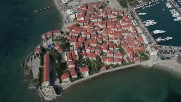 Oraşul Old City Budva Vedere Aeriană — Videoclip de stoc