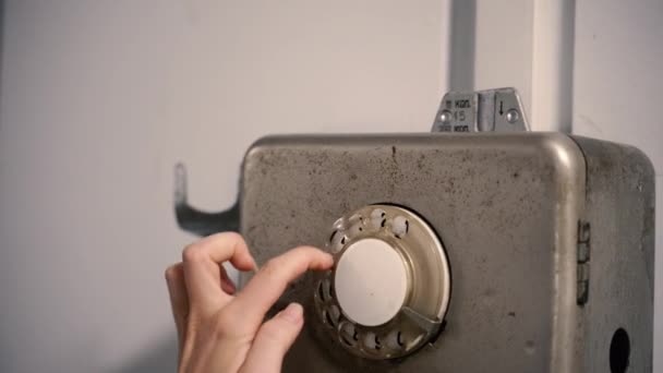Telefon Wählen Sie Retro Telefon Nahaufnahme — Stockvideo