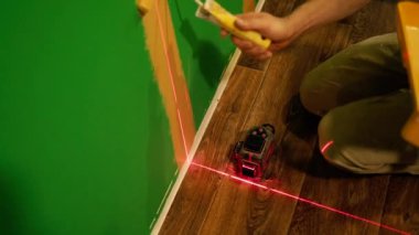 Construction tool. Laser building ruler.