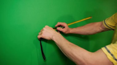 Construction tool. Tape measure. Close-up.