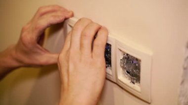Construction works. Removing the switch on and off.