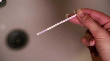 Medical test. Pregnancy test. Close-up.