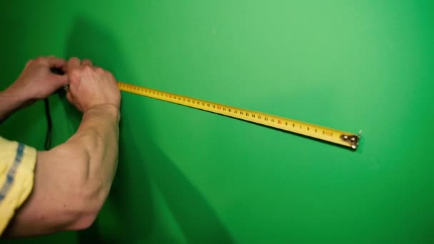 Construction Tool Tape Measure Close — Vídeo de Stock