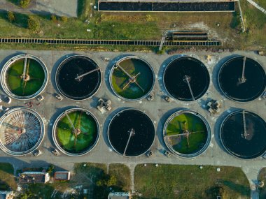 İşleme tesisi. Havacılık istasyonu. Hava görünümü.