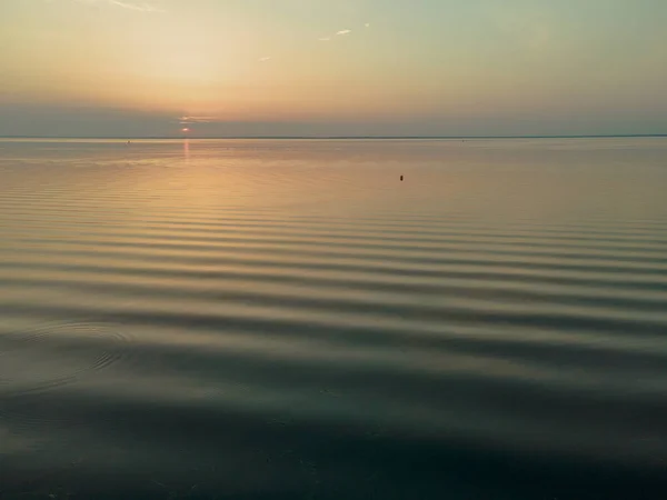 Východ Slunce Přehrada Kyjevské Moře Letecký Pohled — Stock fotografie