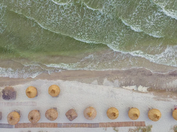 Plaża Opuszczona Plaża Widok Lotu Ptaka — Zdjęcie stockowe