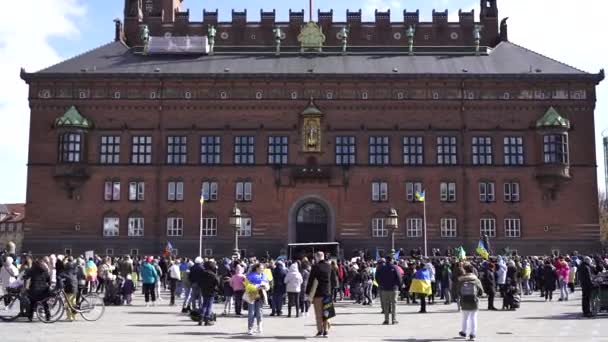 Copenhague Dinamarca Abril 2022 Mitin Ciudad Copenhague Apoyo Ucrania Contra — Vídeos de Stock