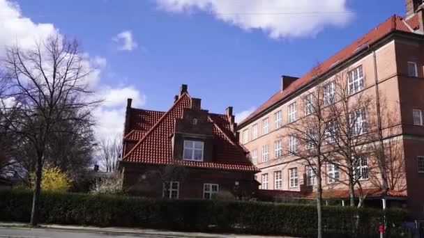 Wohnhäuser Wohngebäude Der Stadt Kopenhagen Dänemark — Stockvideo