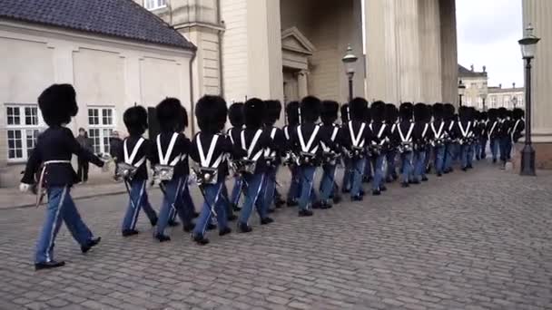 Copenhagen Denmark February 2022 Royal Danish Army Changing Guard — Stok video