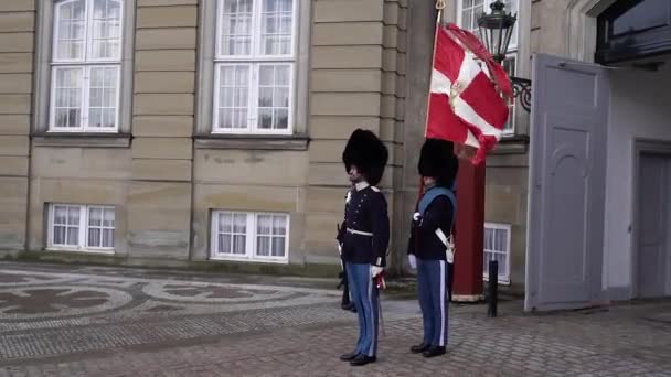 Kopenhagen Dänemark Februar 2022 Königlich Dänische Armee Wachablösung — Stockvideo